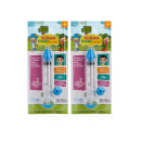 2 adaptadores de seringa nasal da marca Munila. É indicado para uso pediátrico, com informações sobre sua segurança e facilidade de uso. A embalagem apresenta ilustrações coloridas e texto informativo sobre as características.