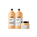 Kit L'Oréal Professionnel Serie Expert Absolut Repair Gold Quinoa + Protein Salon Trio Basic, 3 produtos.