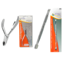 Alicate para cutículas e espátula para cutículas em aço inox