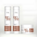 Kit com shampoo, condicionador e máscara Biotine, da marca PHK Professional Hair.