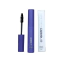 Mascara de cílios da marca Le Moritz, em embalagem roxa com rótulo branco. Frasco cilíndrico com escova preta. Produto de 10ml, com texto "Máscara de Cílios" visível na caixa.