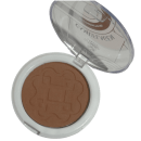 Pó compacto Bitarra Beauty em embalagem redonda branca com tampa transparente.
