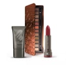 Kit Paleta Adoro Bronzes + Primer Instamatte + Batom Mate Alta Pigmentação Vermelhou
