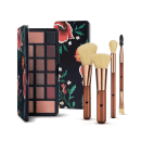 Combo Paleta Frida Kahlo + Conjunto Pincéis Metal Bronze