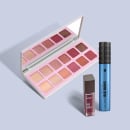 Combo Presente Dia dos Namorados: Máscara de Cílios Big Bang Resistente à Água + Palette de Sombras Quartzo + Batom Volumão Líquido Amorali