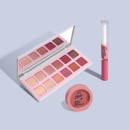 Combos QDB 7Belo: Blush Cremoso Coral Natural + Batom Duo Gloss Iogurte Nostalgia + Palette de Sombras Quartzo