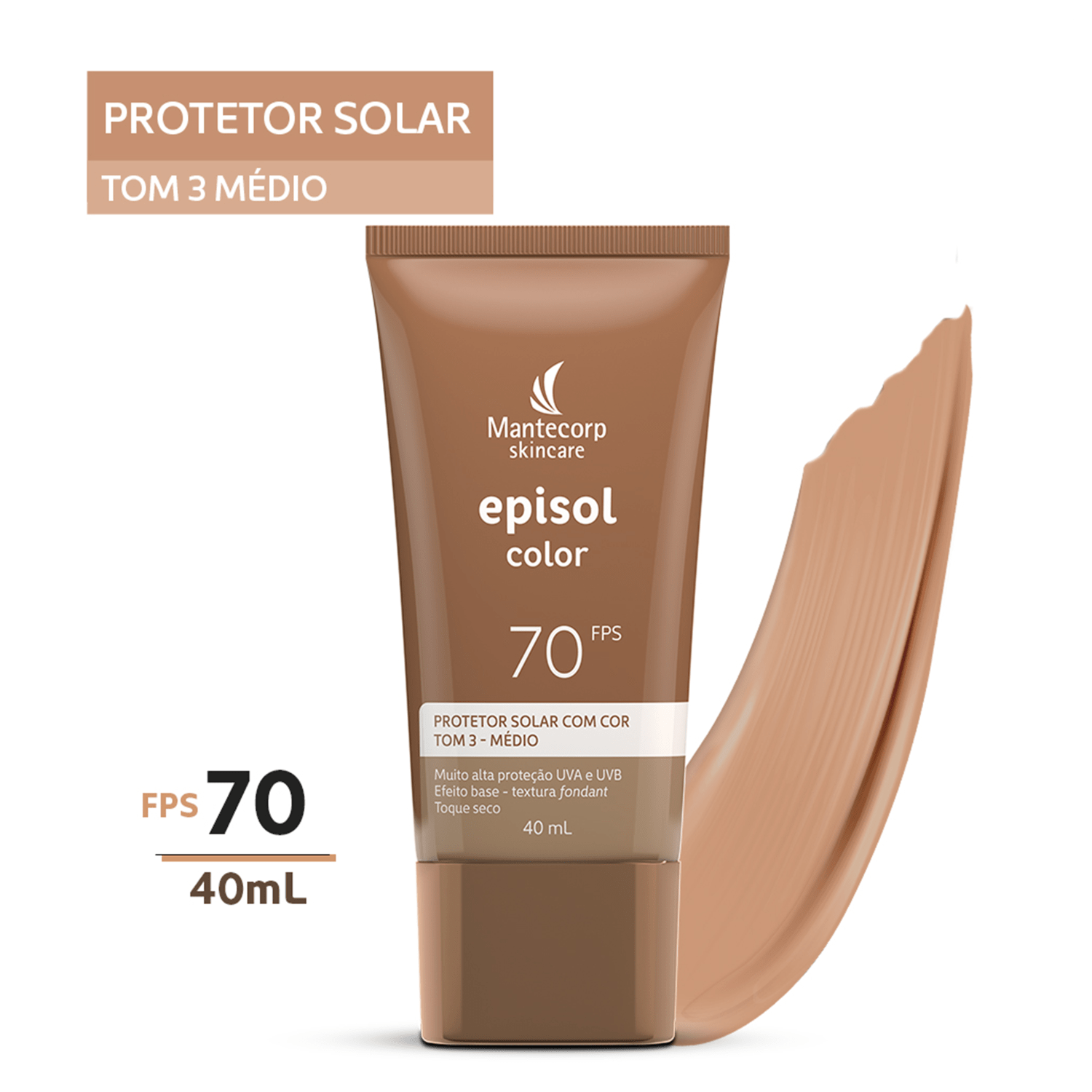 Kit Protetor Solar Episol + Pó Compacto Cor Clara Fps 70 - Grupo