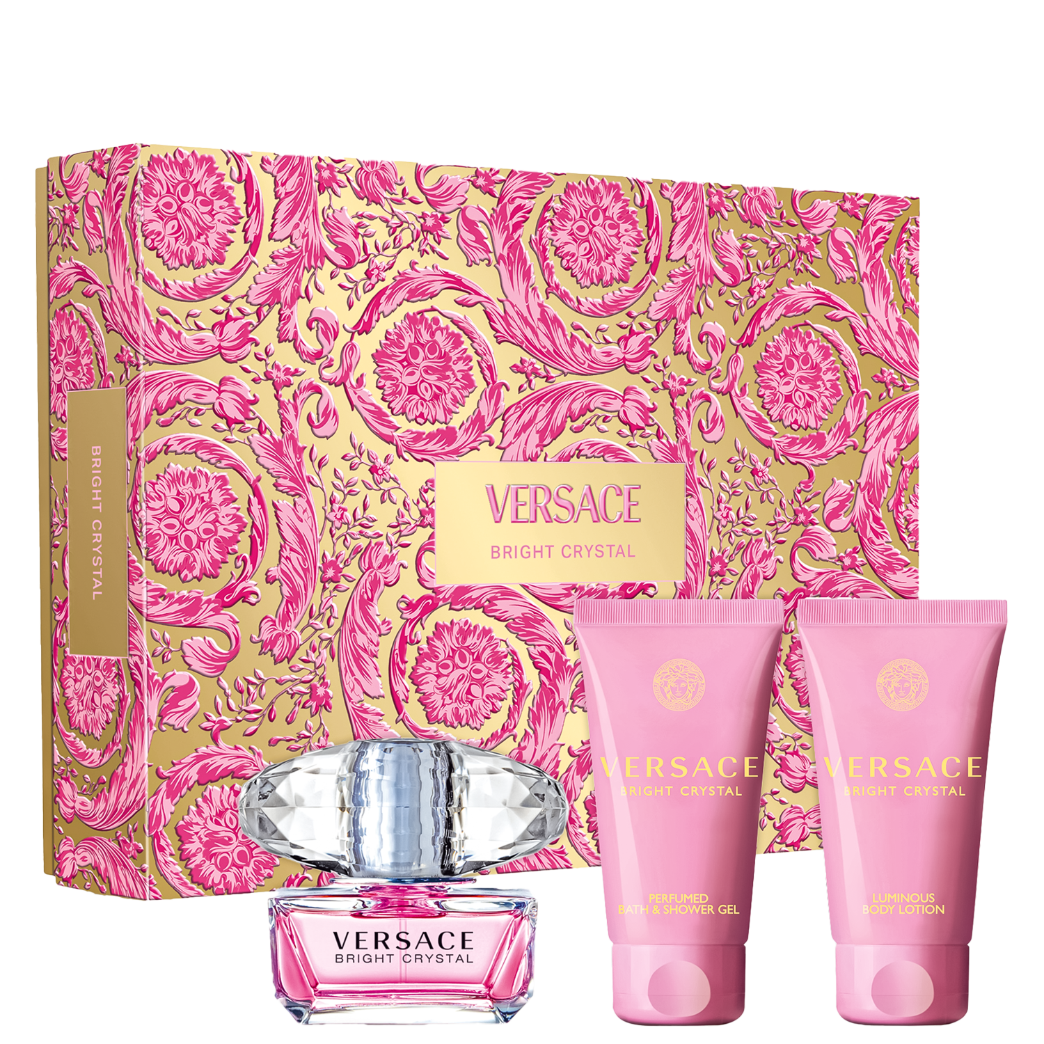 Conjunto Bright Crystal Versace Feminino - Eau de Toilette 50ml + Shower Gel 50ml + Body L... Conjunto Bright Crystal Versace Feminino - Eau de Toilette 50ml + Shower Gel 50ml + Body L...
