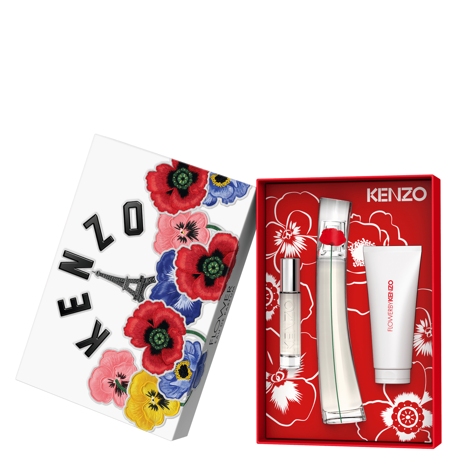 Conjunto Flower By KENZO Feminino Eau de Parfum 50ml + Loção Hidratante Corporal 75ml + Tr... Conjunto Flower By KENZO Feminino Eau de Parfum 50ml + Loção Hidratante Corporal 75ml + Tr...