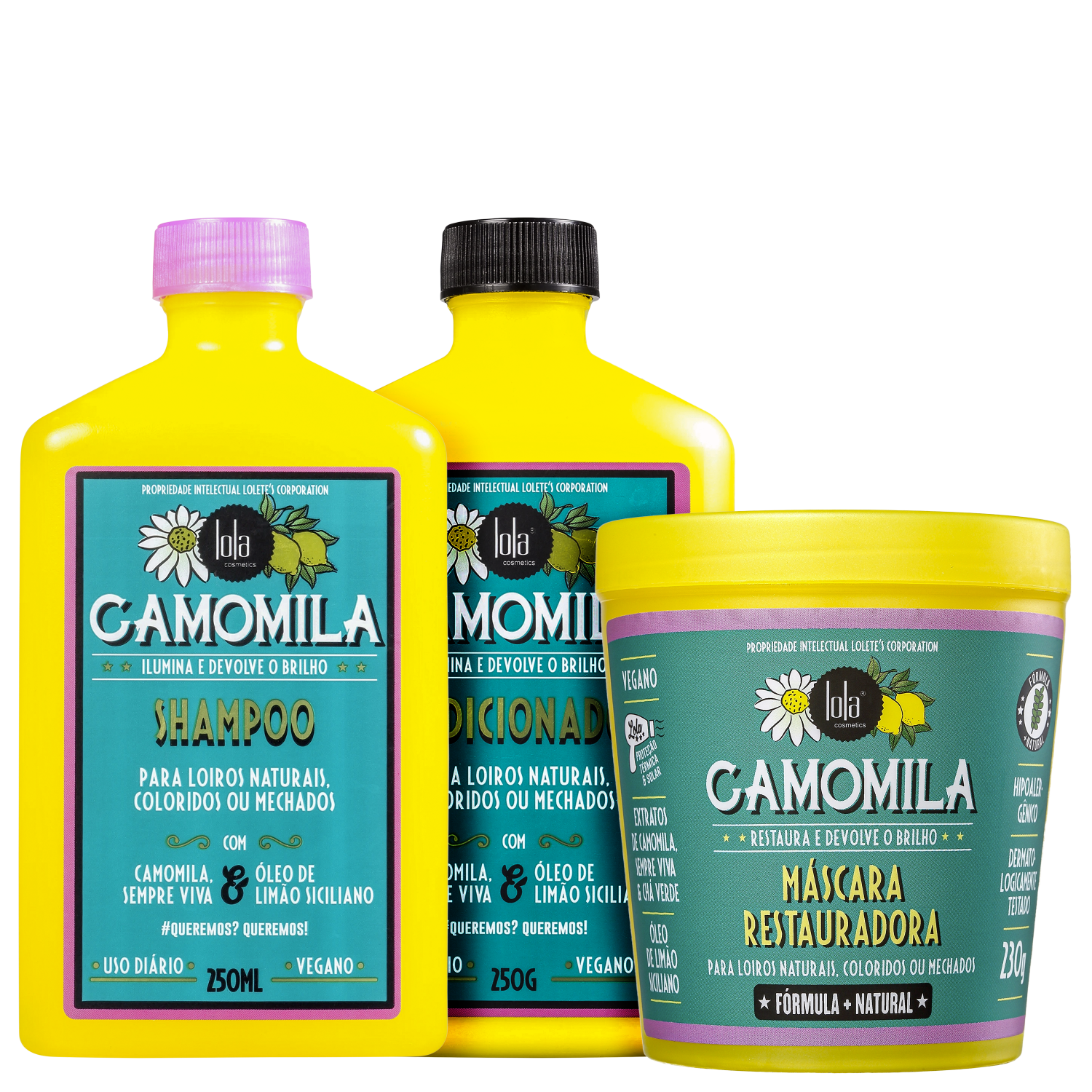 Kit Lola Cosmetics Camomila Trio (3 Produtos) Kit Lola Cosmetics Camomila Trio (3 Produtos)