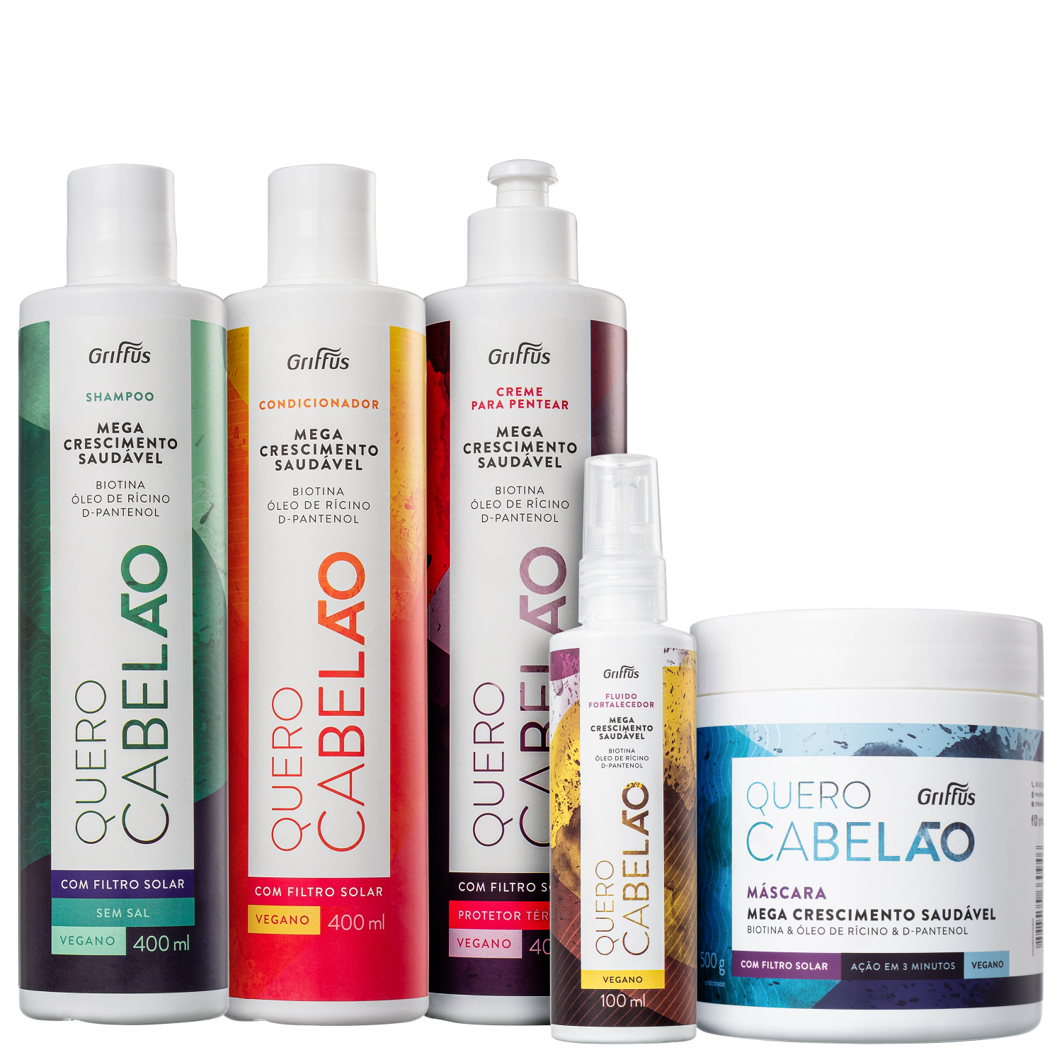 Kit Griffus Quero Cabelão Completo (5 Produtos) Kit Griffus Quero Cabelão Completo (5 Produtos)