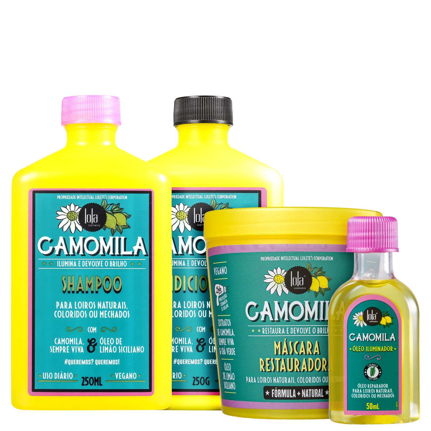 Kit Lola Cosmetics Camomila (4 produtos) Kit Lola Cosmetics Camomila (4 produtos)