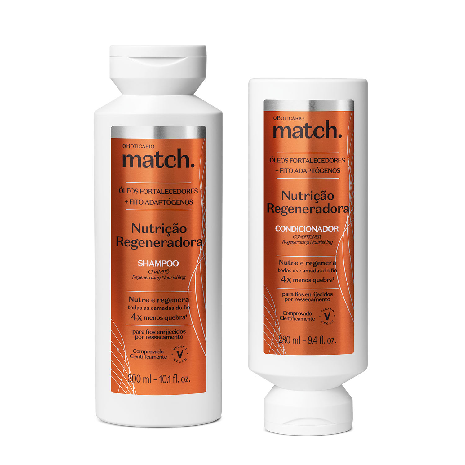 Combo Match Nutrição Regeneradora: Shampoo 300ml + Condicionador 280ml Combo Match Nutrição Regeneradora: Shampoo 300ml + Condicionador 280ml