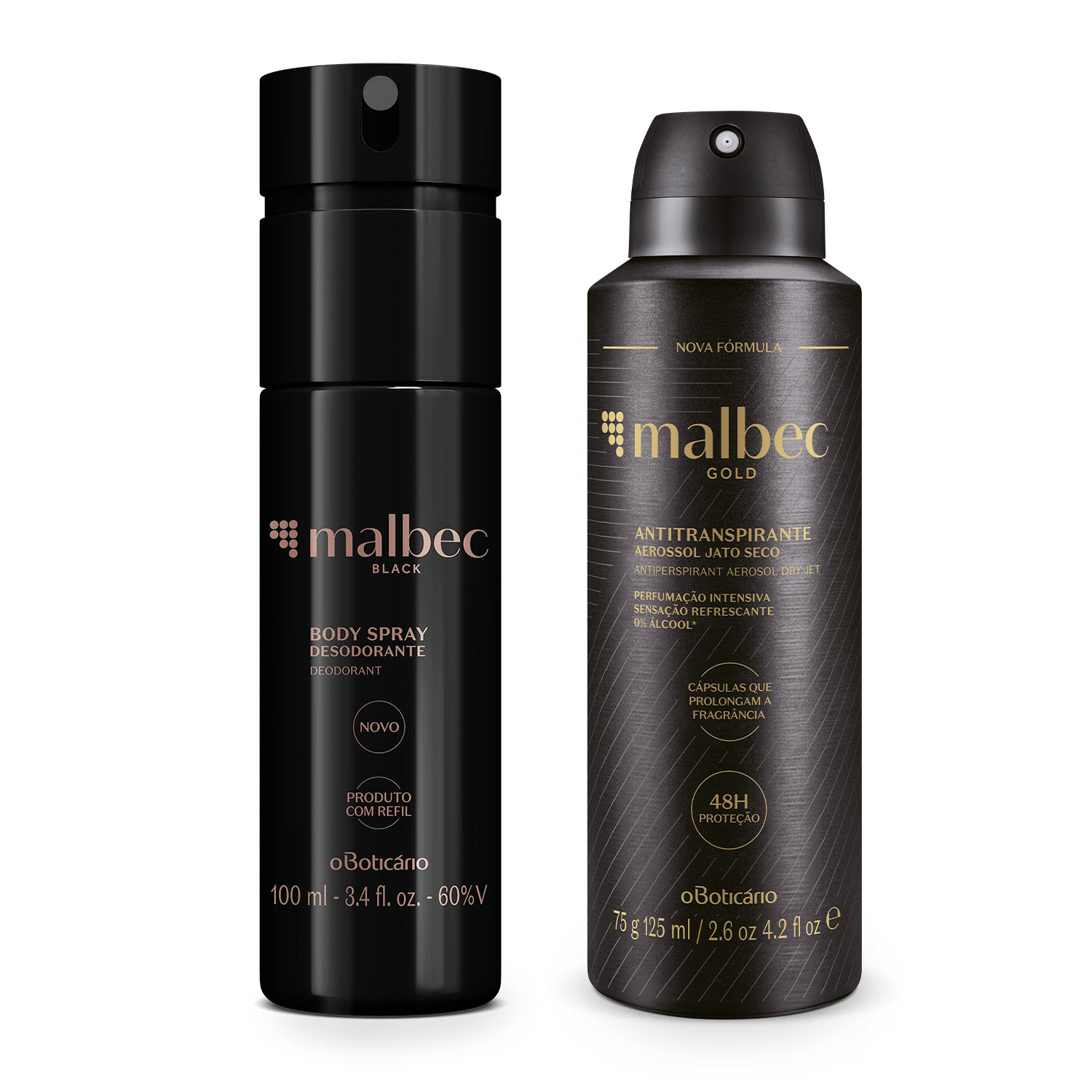 Combo Presente Body Spray Malbec Black 100ml + Desodorante Antitranspirante Malbec Gold 75... Combo Presente Body Spray Malbec Black 100ml + Desodorante Antitranspirante Malbec Gold 75...