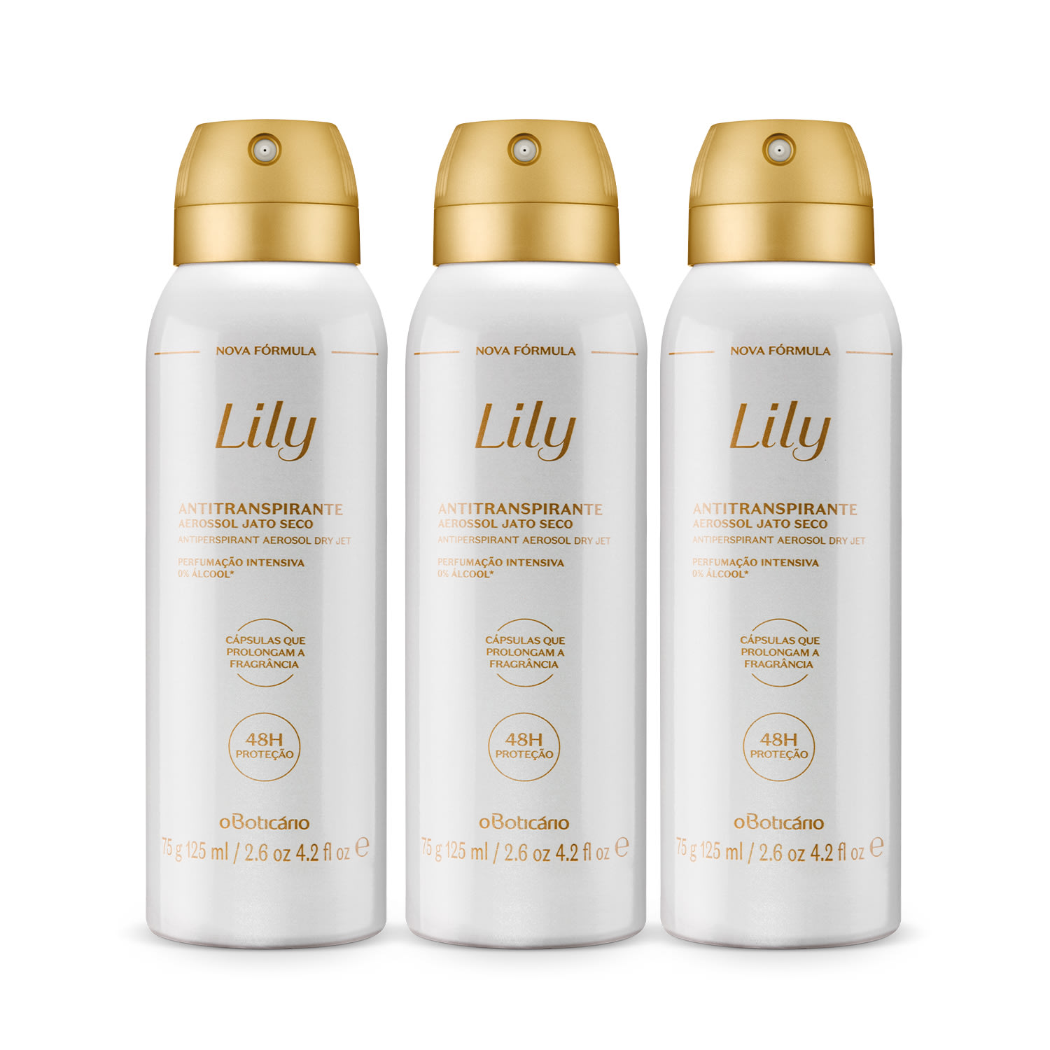 Combo Lily: Desodorante Antitranspirante Aerosol 3x125ml cada Combo Lily: Desodorante Antitranspirante Aerosol 3x125ml cada