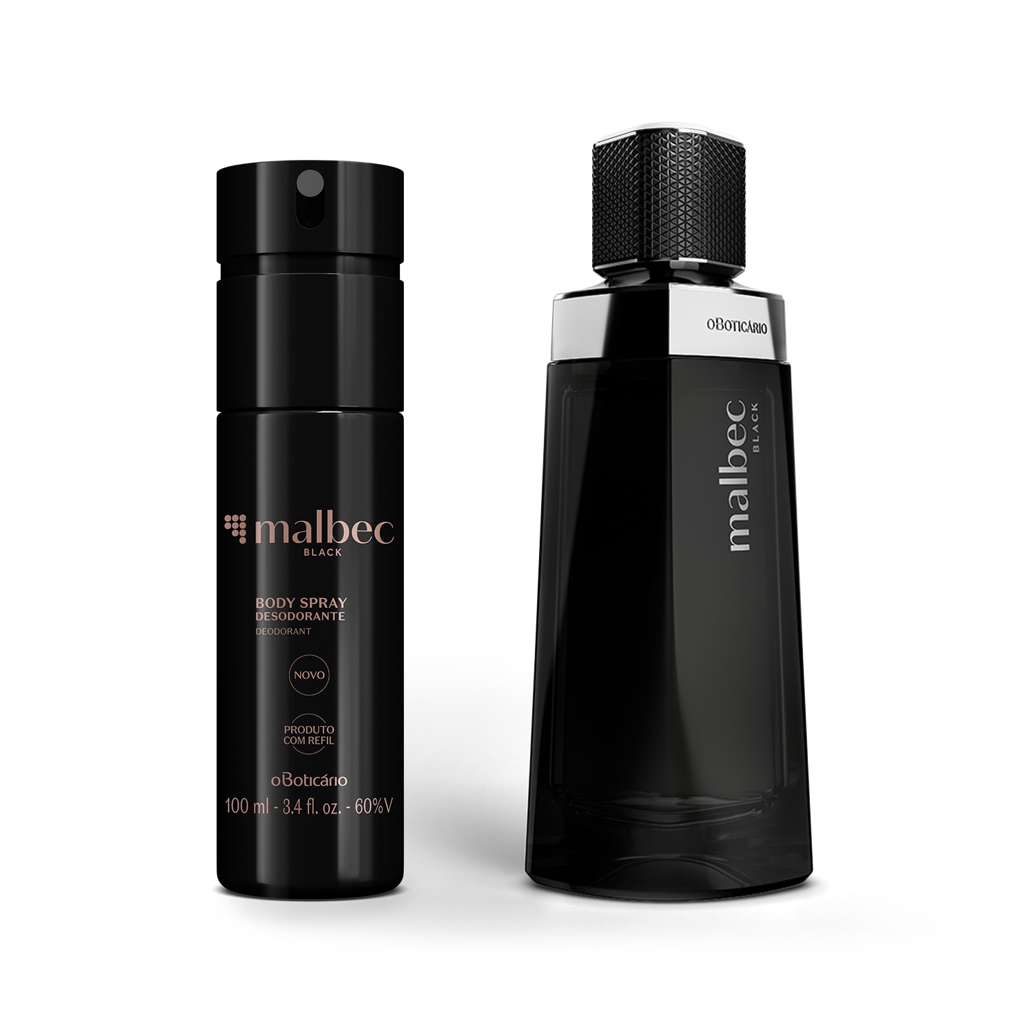 Combo Malbec Black: Desodorante Colônia 100ml + Body Spray 100ml Combo Malbec Black: Desodorante Colônia 100ml + Body Spray 100ml