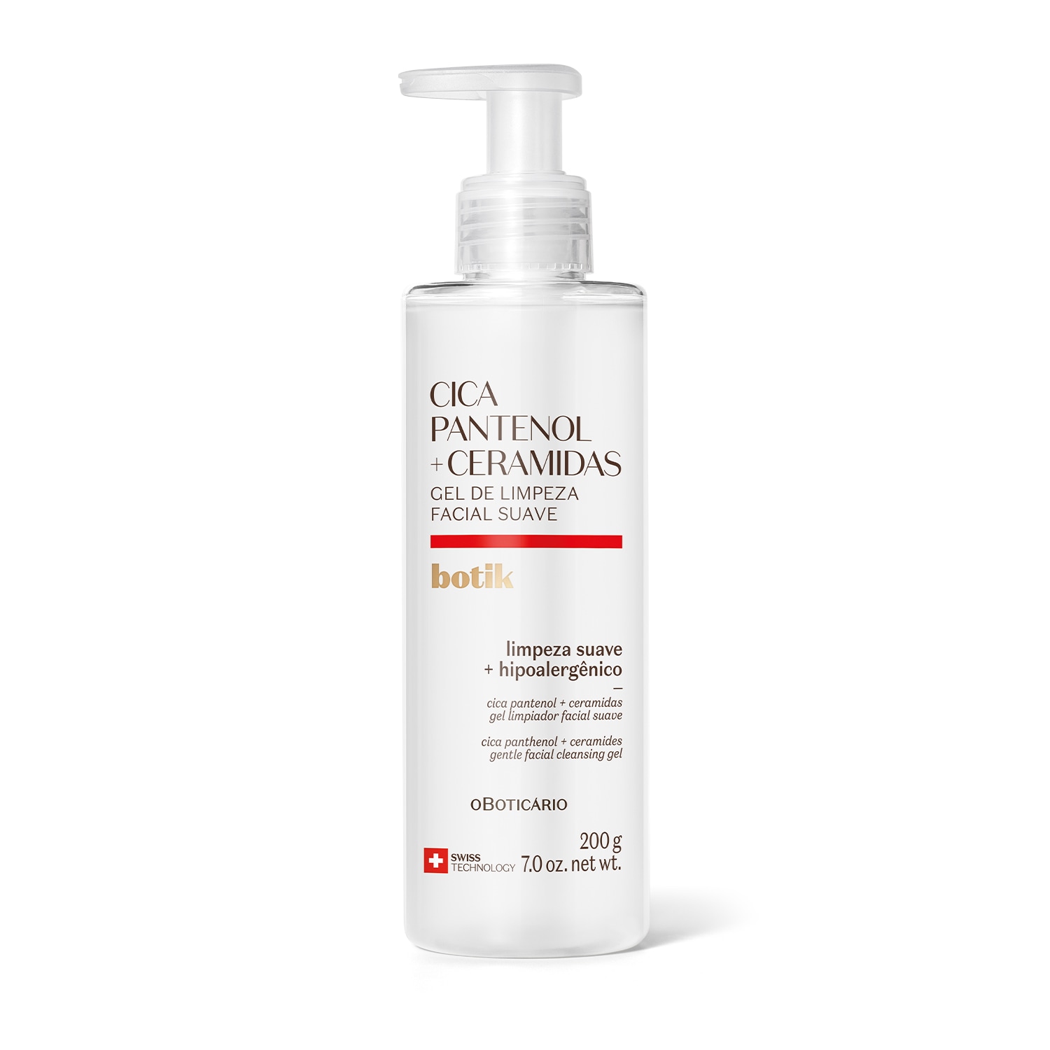 Combo Botik Cica Pantenol E Ceramidas: Gel de Limpeza Facial Suave 200g + Creme Facial Multirreparador Calmante 30g