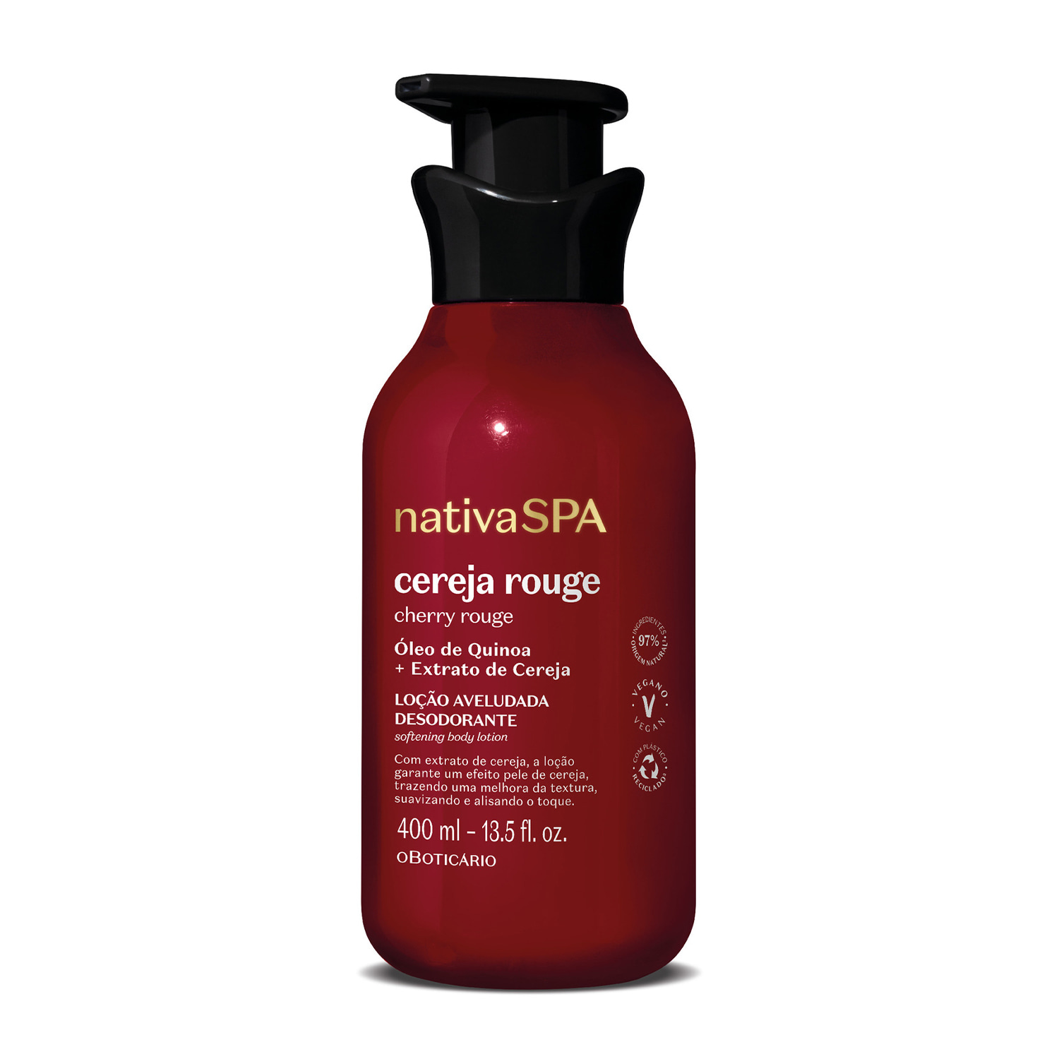 Combo Nativa Spa Cereja Rouge: Loção Corporal 400ml + Refil 350ml
