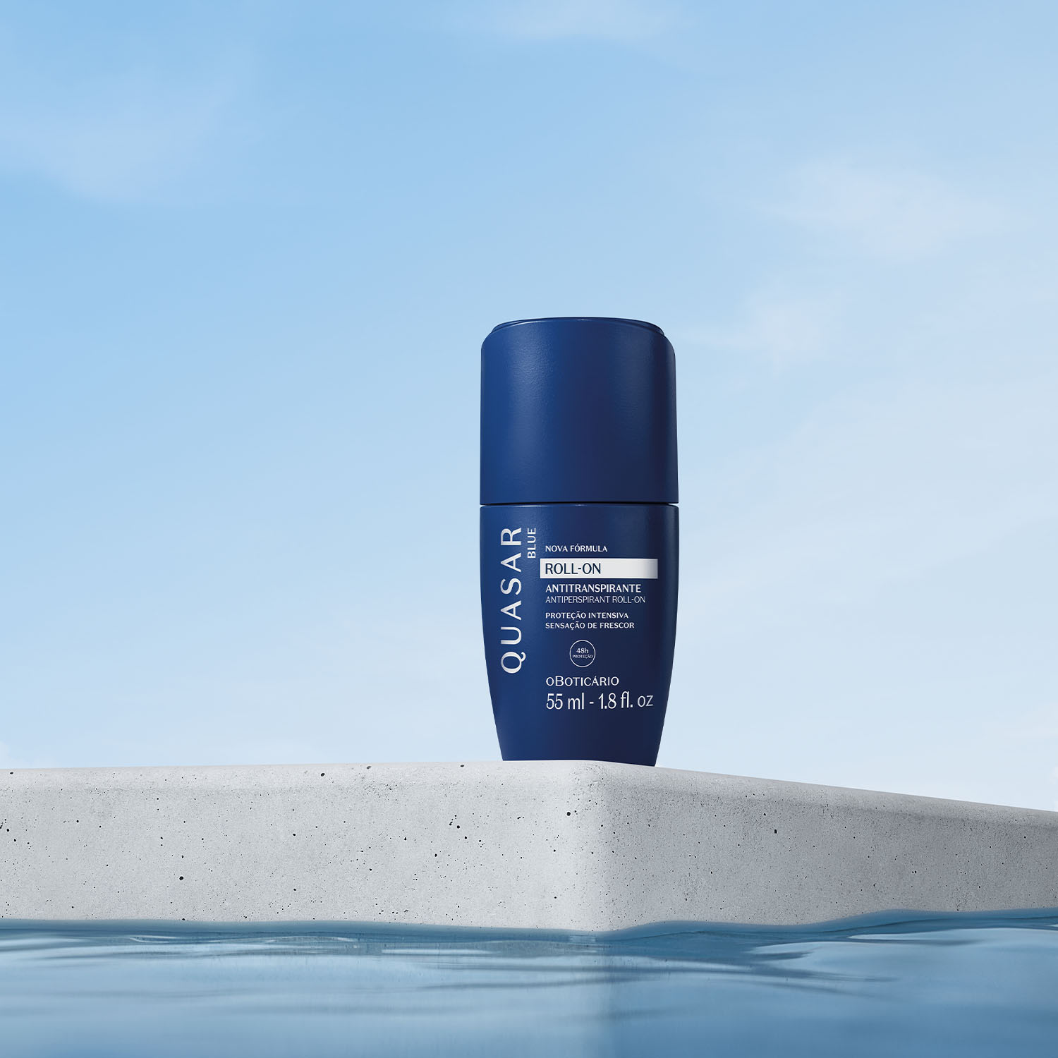 Combo Presente Quasar Blue: Body Spray 100ml + Desodorante Roll-On 55ml + Caixa Presenteável