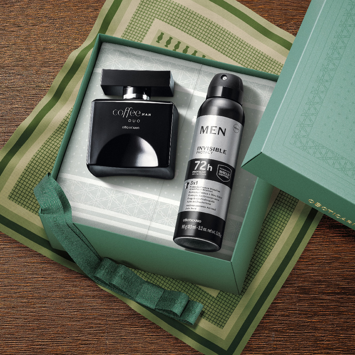 Combo Presente Coffee Man Duo Desodorante Colônia 100ml + Antitranspirante 90g/150ml + Caixa Presenteável