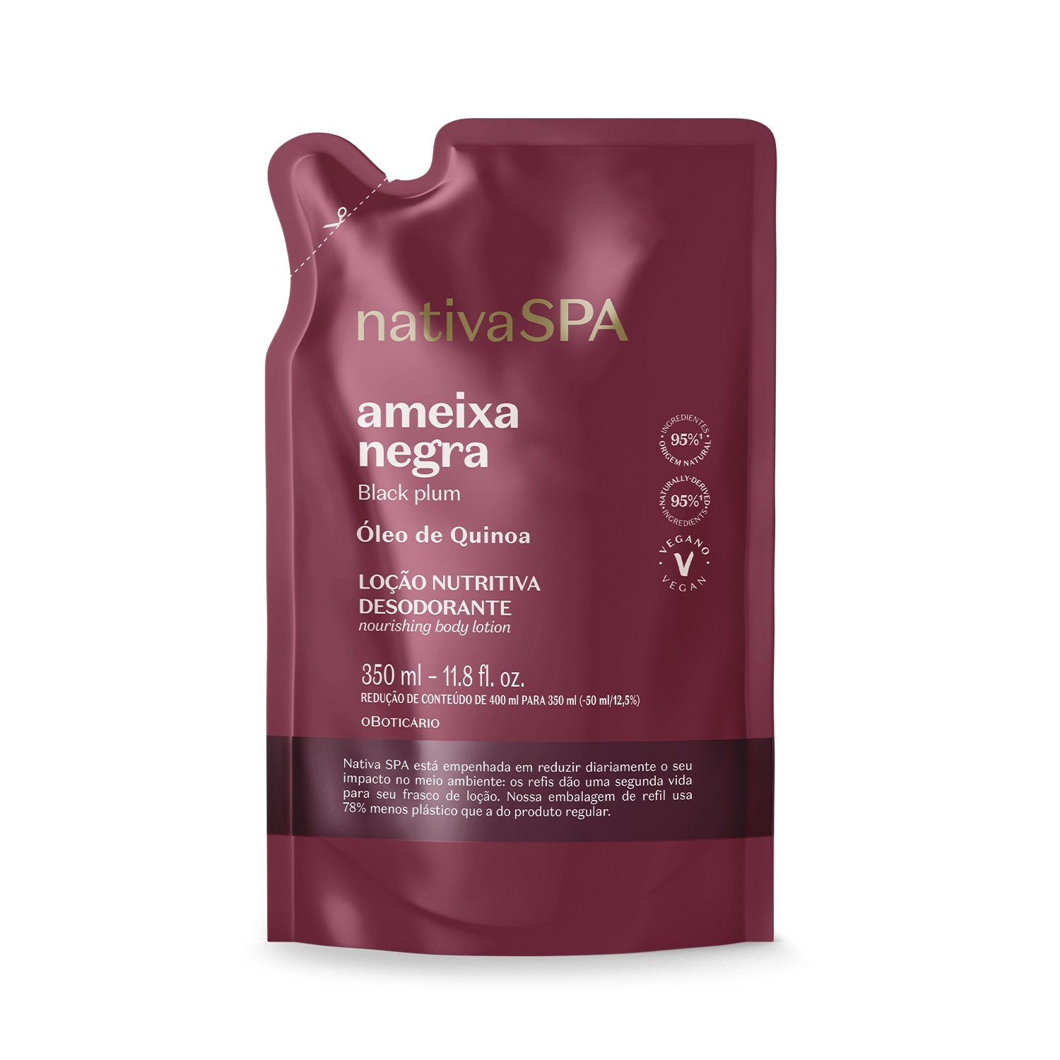 Combo Nativa Spa Ameixa Negra: Loção Corporal 400ml + Refil 350ml