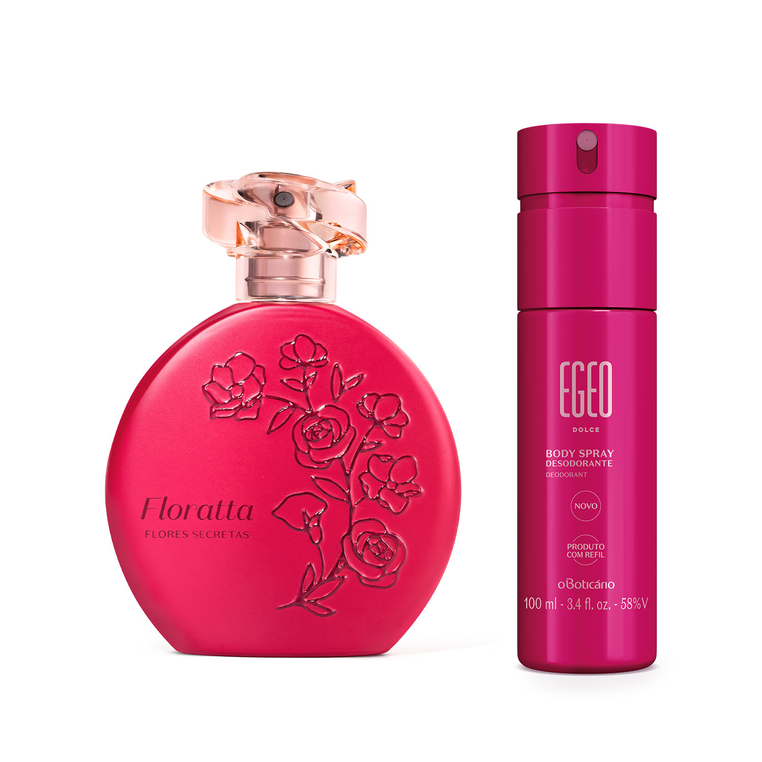 Combo Floratta Flores Secretas Desodorante Colônia 75ml + Egeo Desodorante Body Spray Dolc...
