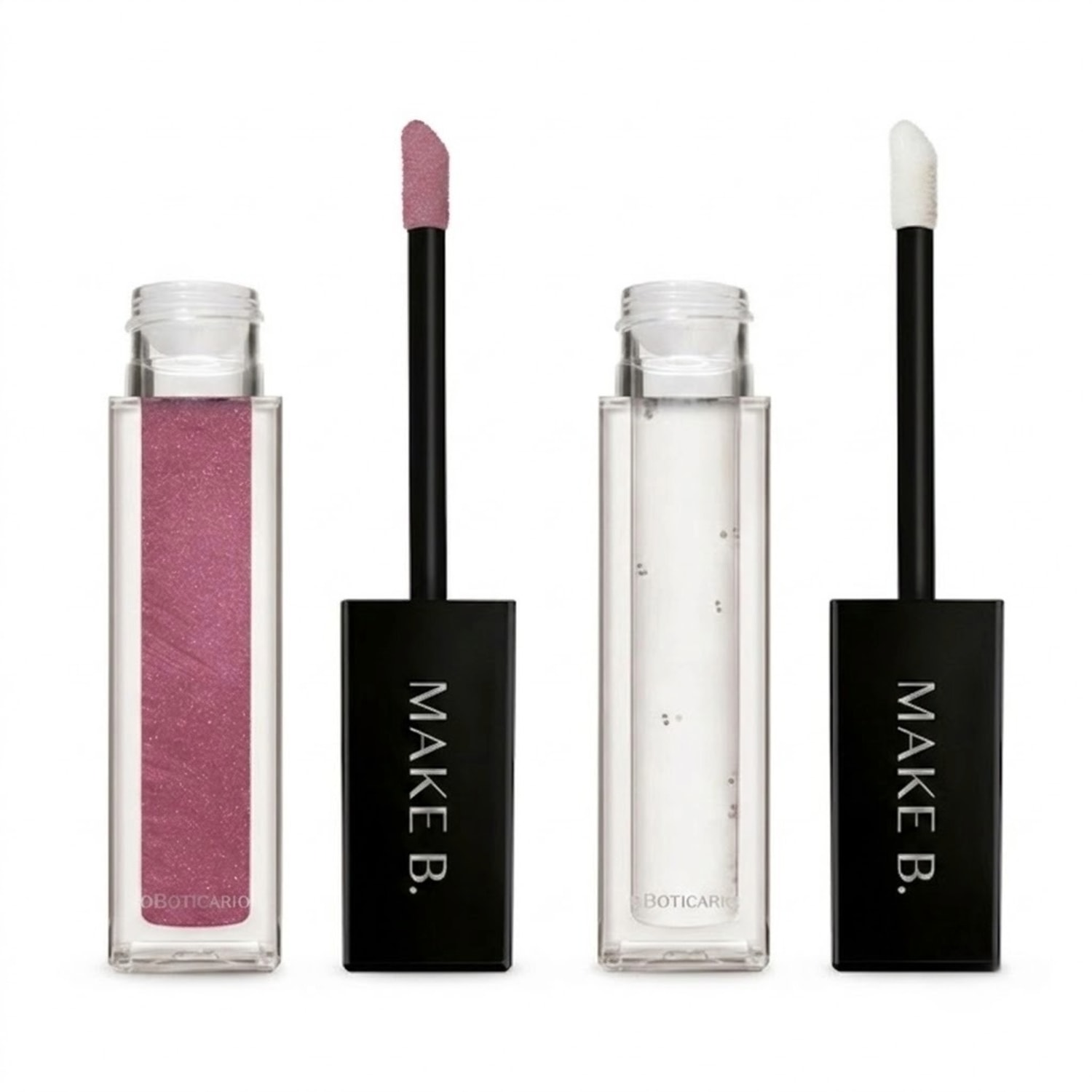 Combo Make B.: Gloss Labial Rose Lover 5ml + Gloss Labial Incolor Crystal Icon 5ml