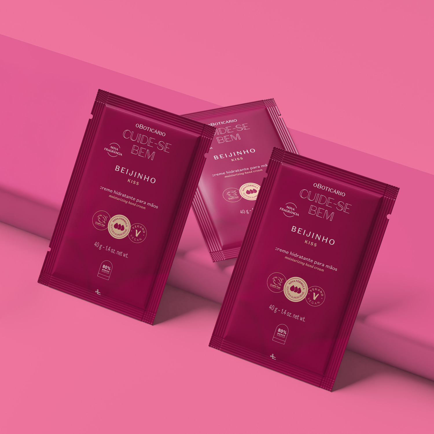 Refil Creme Hidratante para Mãos Cuide-se Bem Beijinho 40g