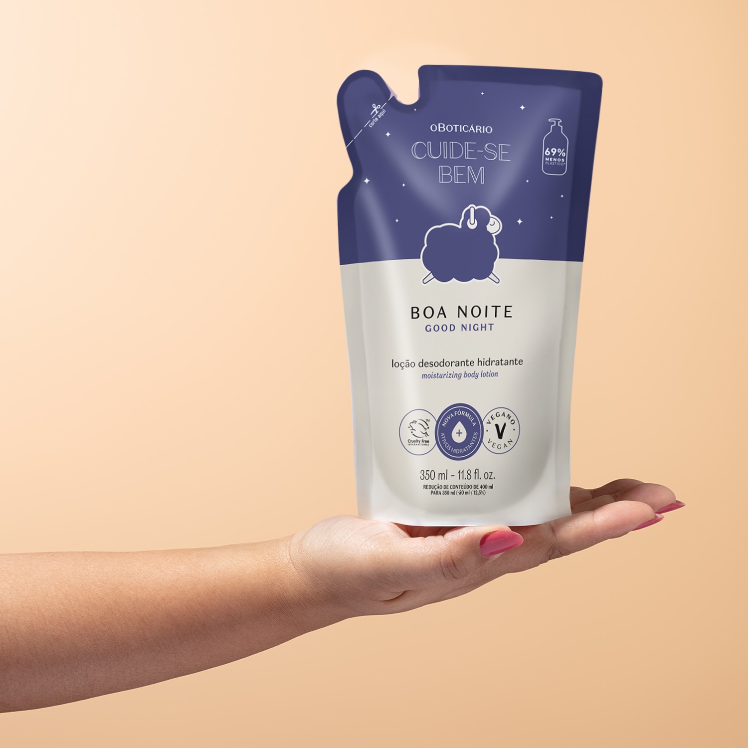 Refil Loção Hidratante Desodorante Corporal Cuide-se Bem Boa Noite 350ml