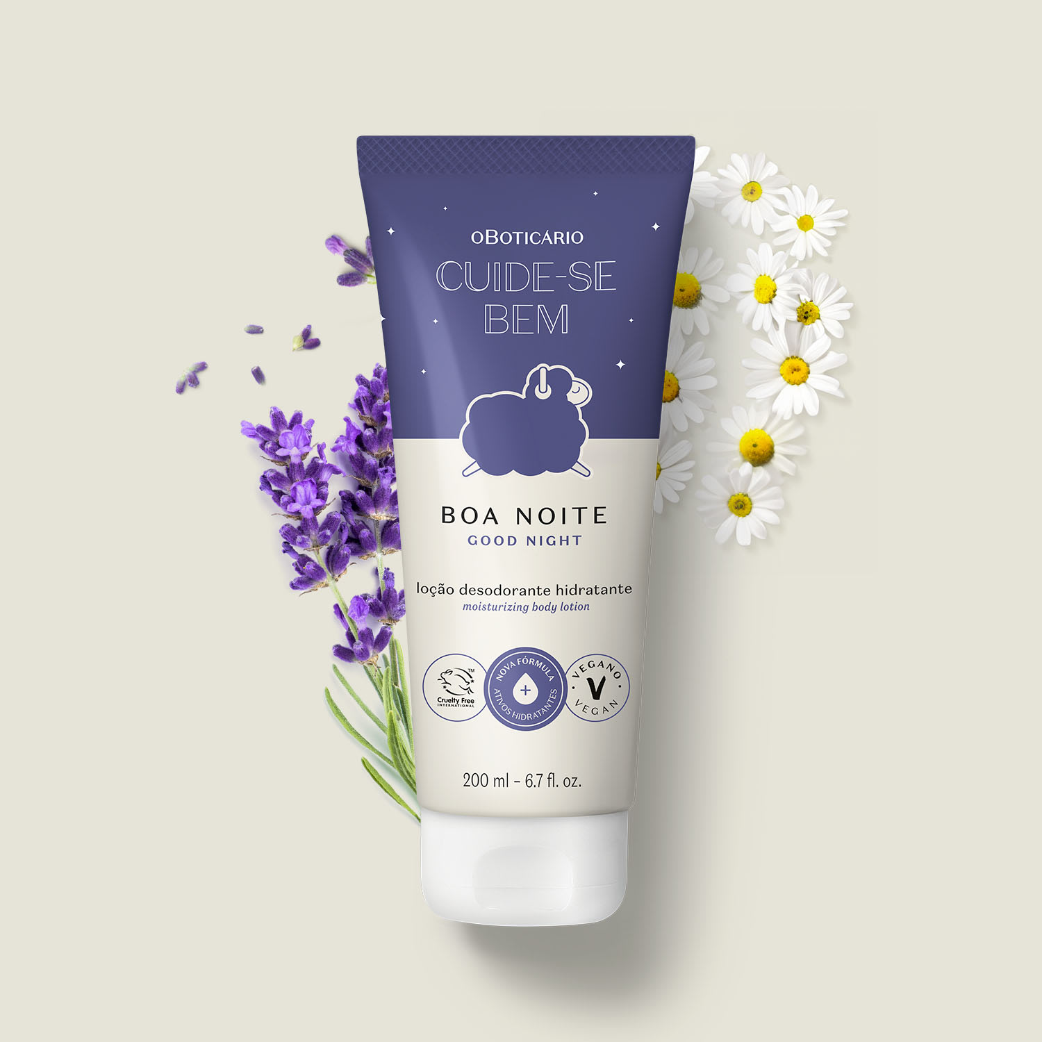 Loção Desodorante Hidratante Corporal Cuide-se Bem Boa Noite 200ml