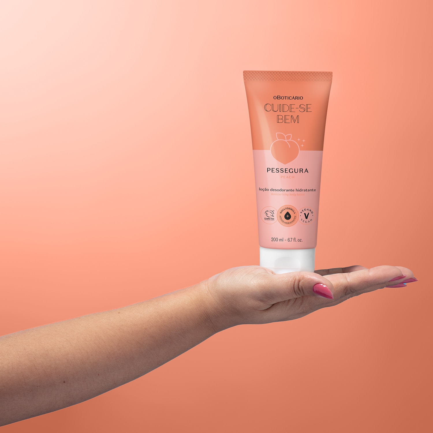 Loção Desodorante Hidratante Corporal Cuide-se Bem Pessegura 200ml