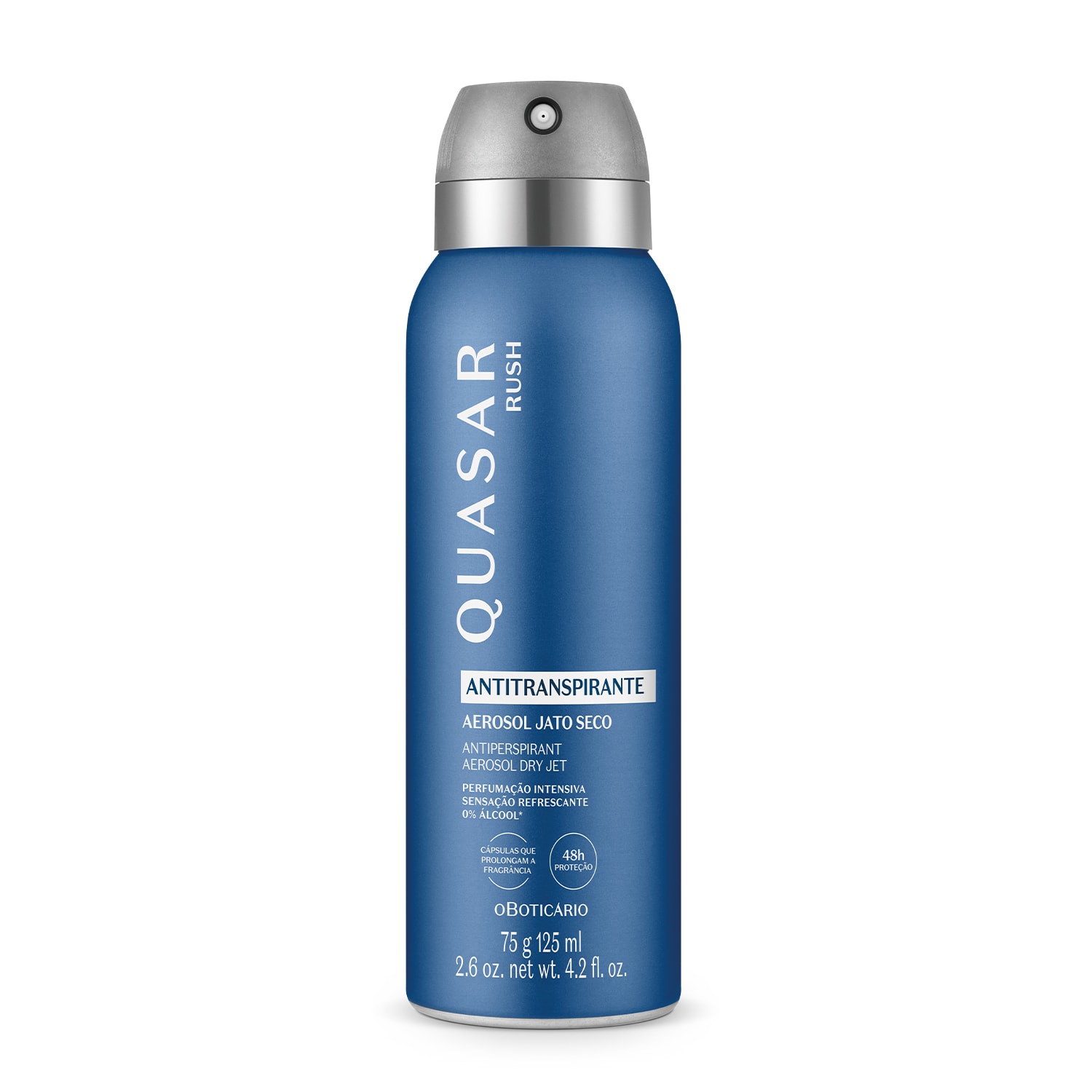 Desodorante Antitranspirante Aerosol Quasar Rush 75g/125ml Desodorante Antitranspirante Aerosol Quasar Rush 75g/125ml