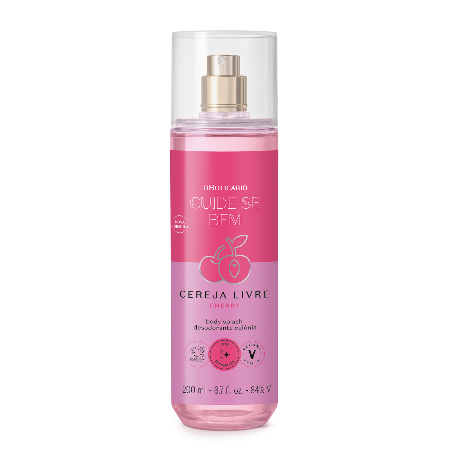 Body Splash Desodorante Colônia Cuide - se Bem Cereja Livre 200ml Body Splash Desodorante Colônia Cuide - se Bem Cereja Livre 200ml