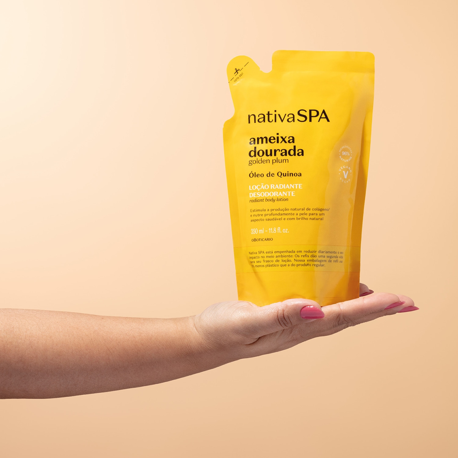 Refil Loção Radiante Desodorante Corporal Nativa Spa Ameixa Dourada 350ml