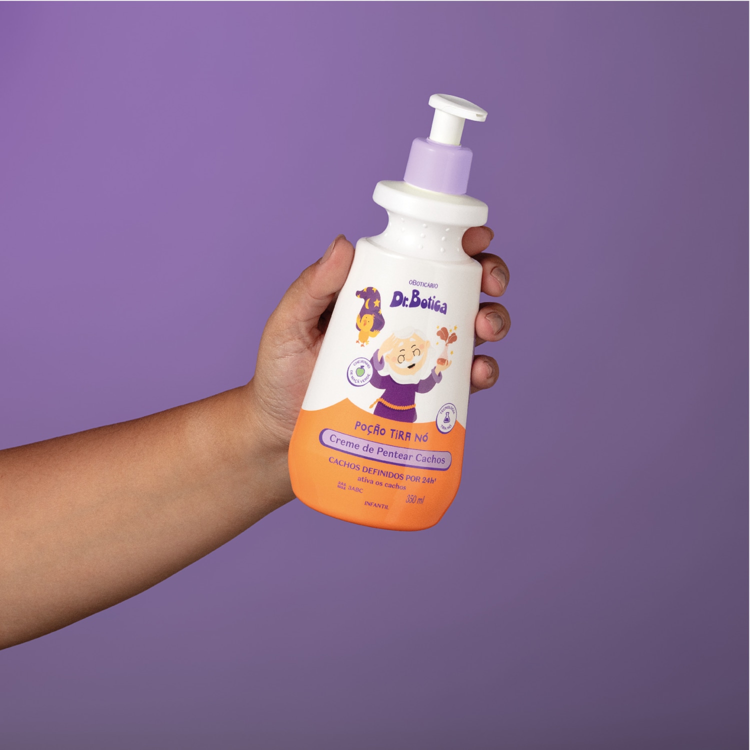 Creme Para Pentear Infantil Cabelos Cacheados 3 ABC Dr.Botica Poção Tira Nó 350ml