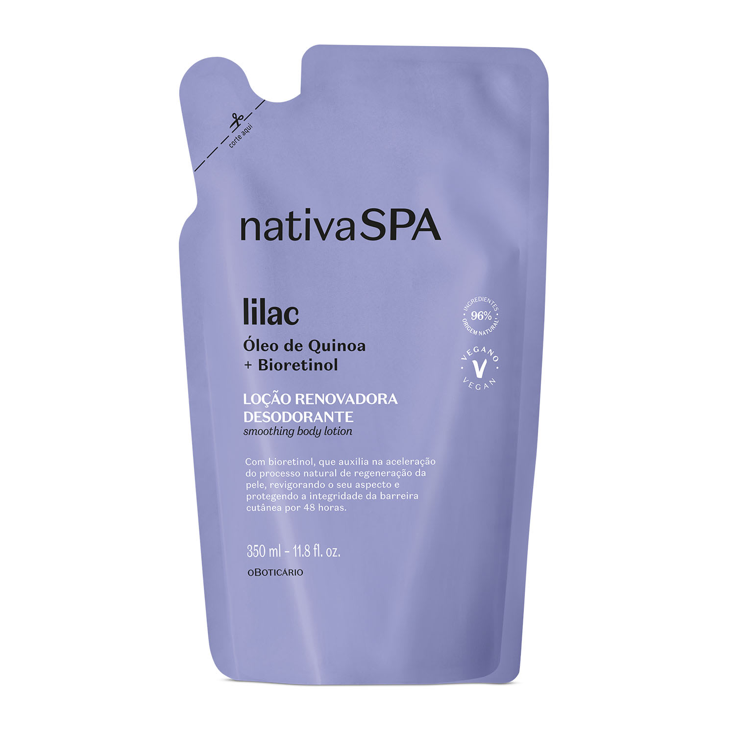 Refil Loção Renovadora Desodorante Hidratante Corporal Nativa Spa Lilac 350ml Refil Loção Renovadora Desodorante Hidratante Corporal Nativa Spa Lilac 350ml