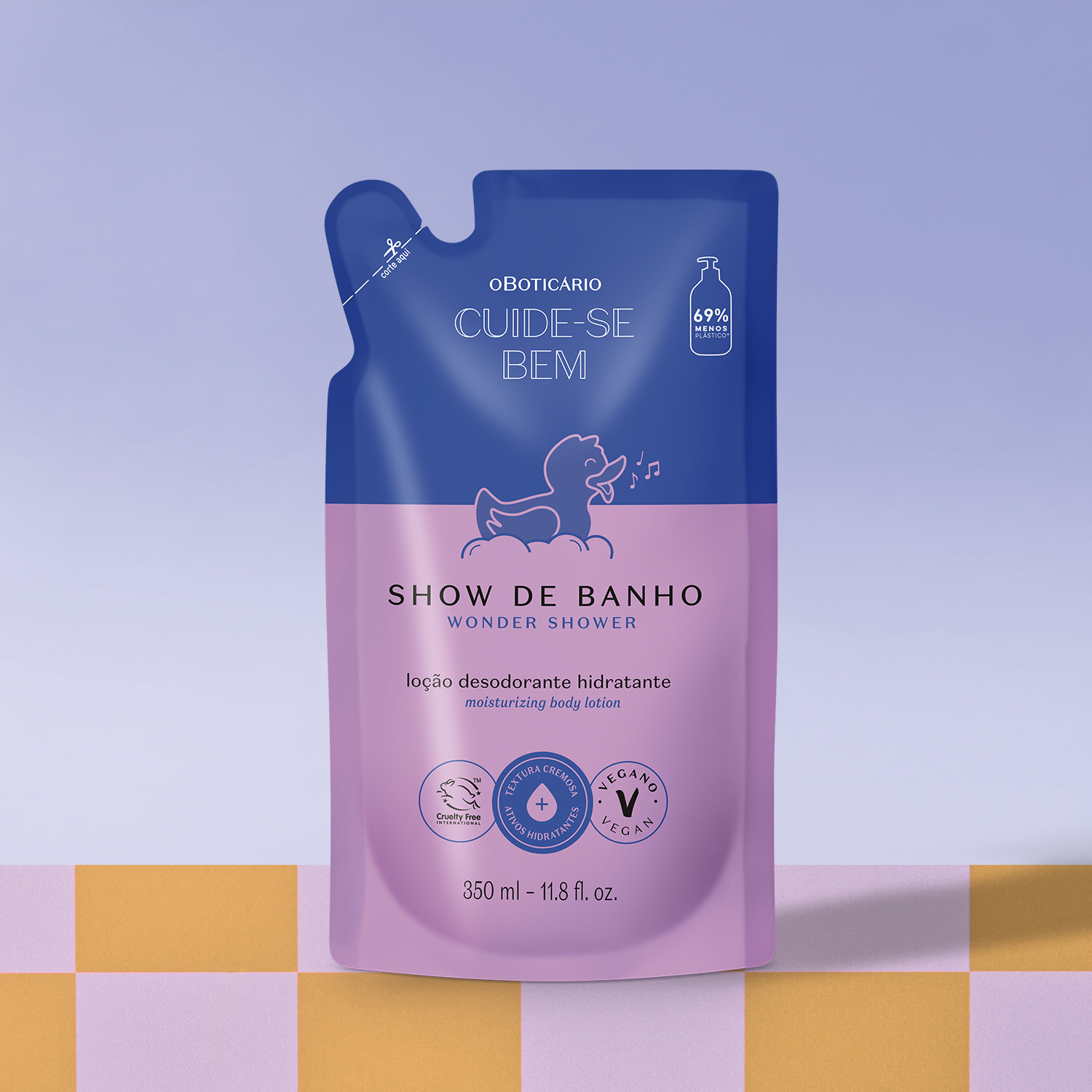 Refil Loção Desodorante Hidratante Corporal Cuide-se Bem Show de Banho 350ml