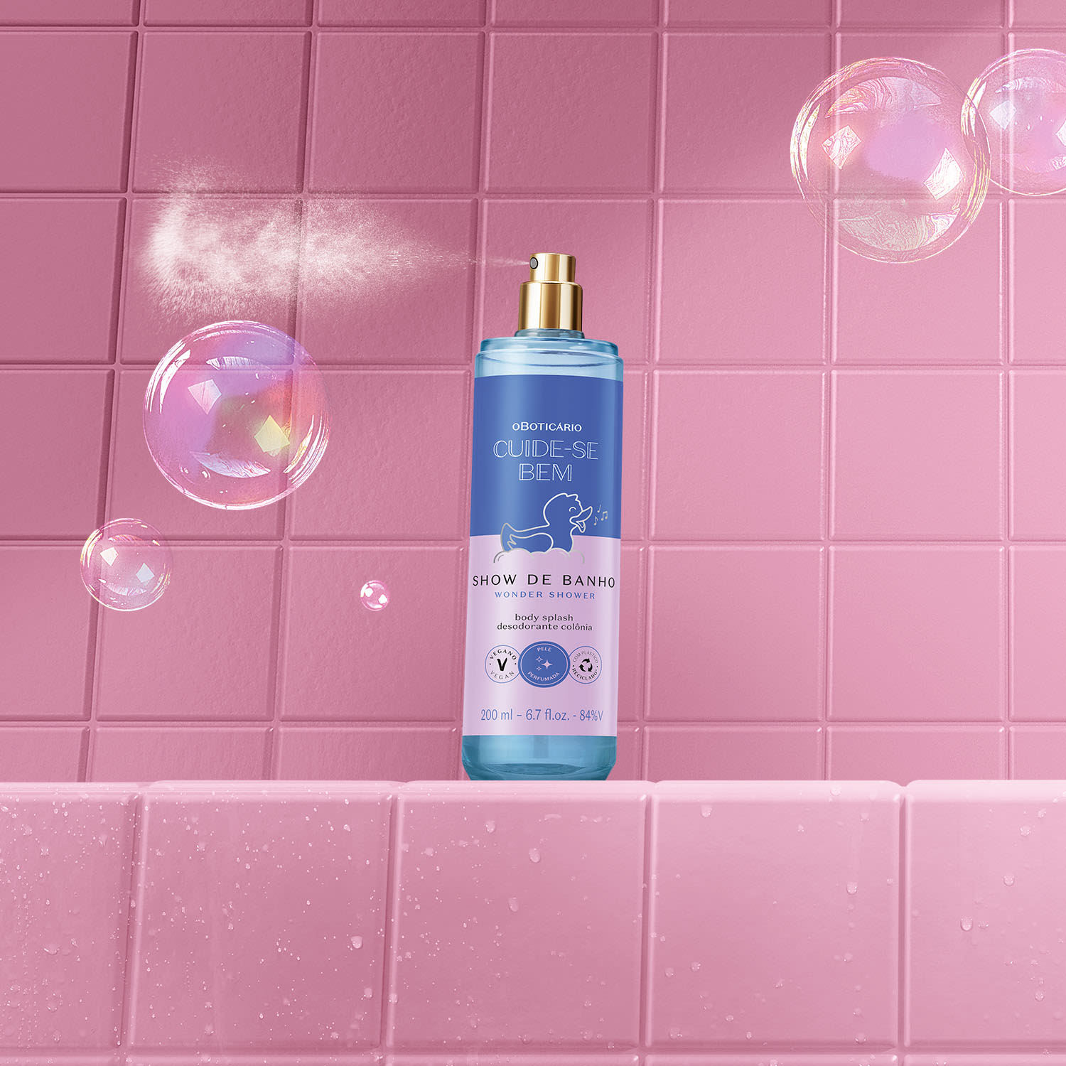 Body Splash Desodorante Colônia Cuide-se Bem Show de Banho 200ml