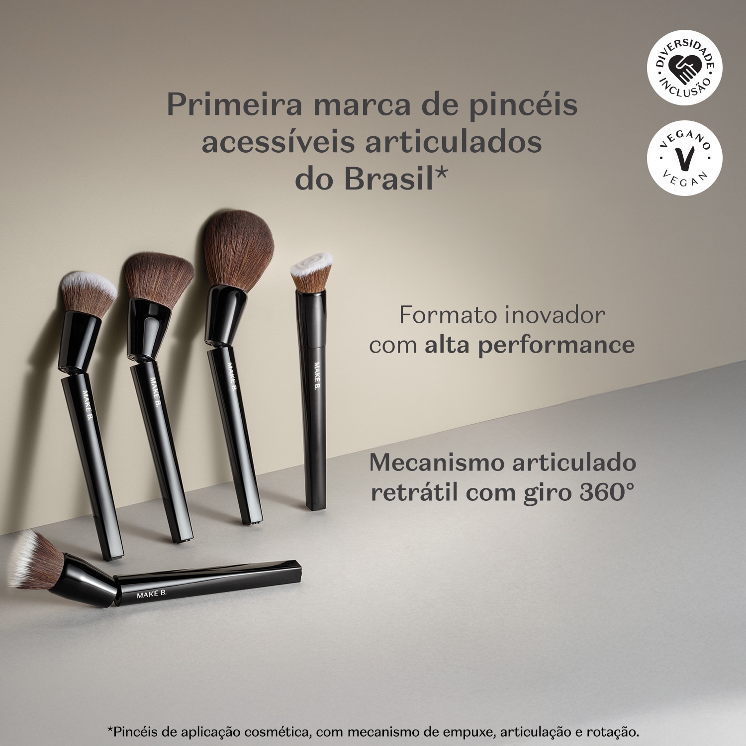 Pincel Kabuki Para Base Acessível Articulado Make B.