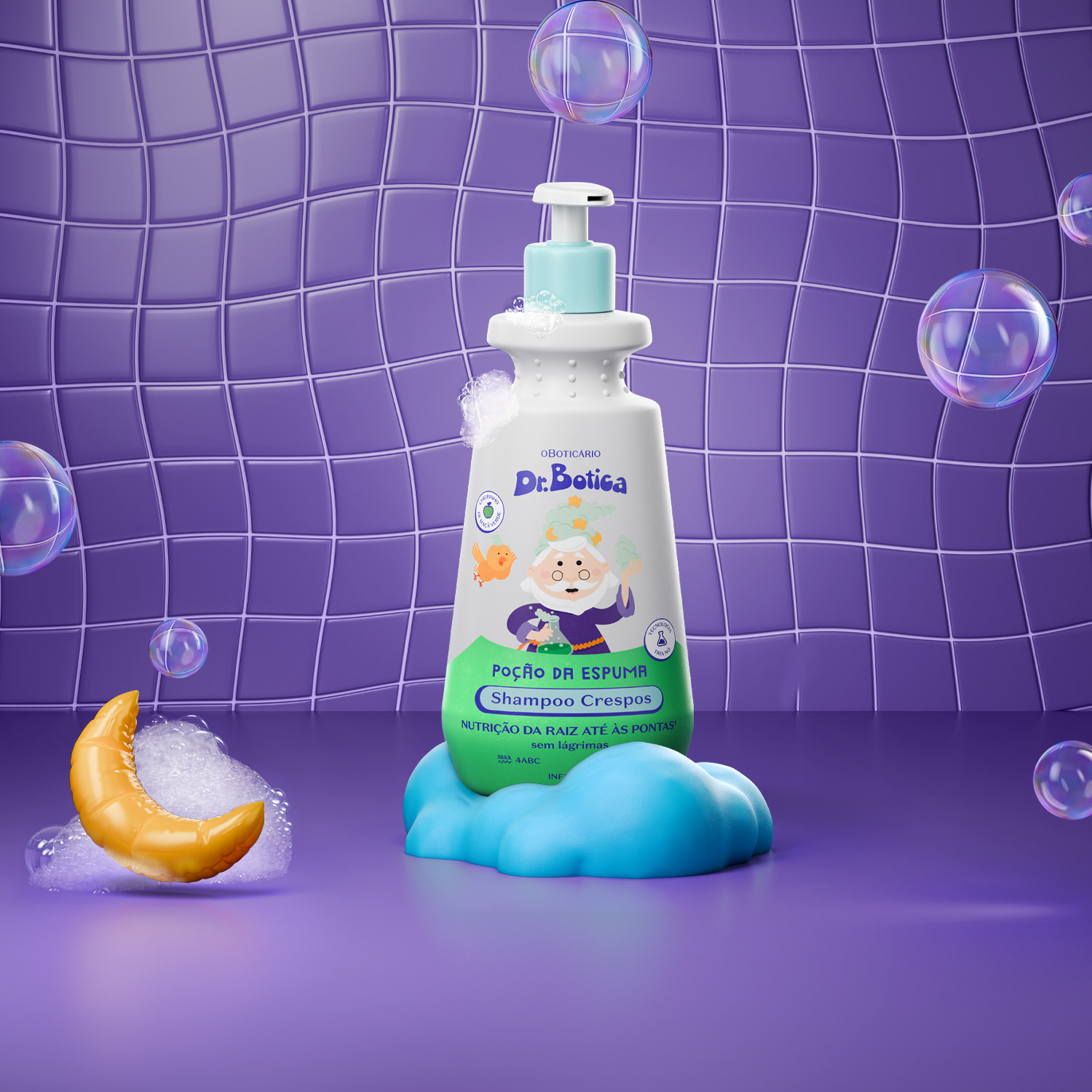 Shampoo Infantil Cabelos Crespos 4 ABC Dr.Botica Poção da Espuma 400ml