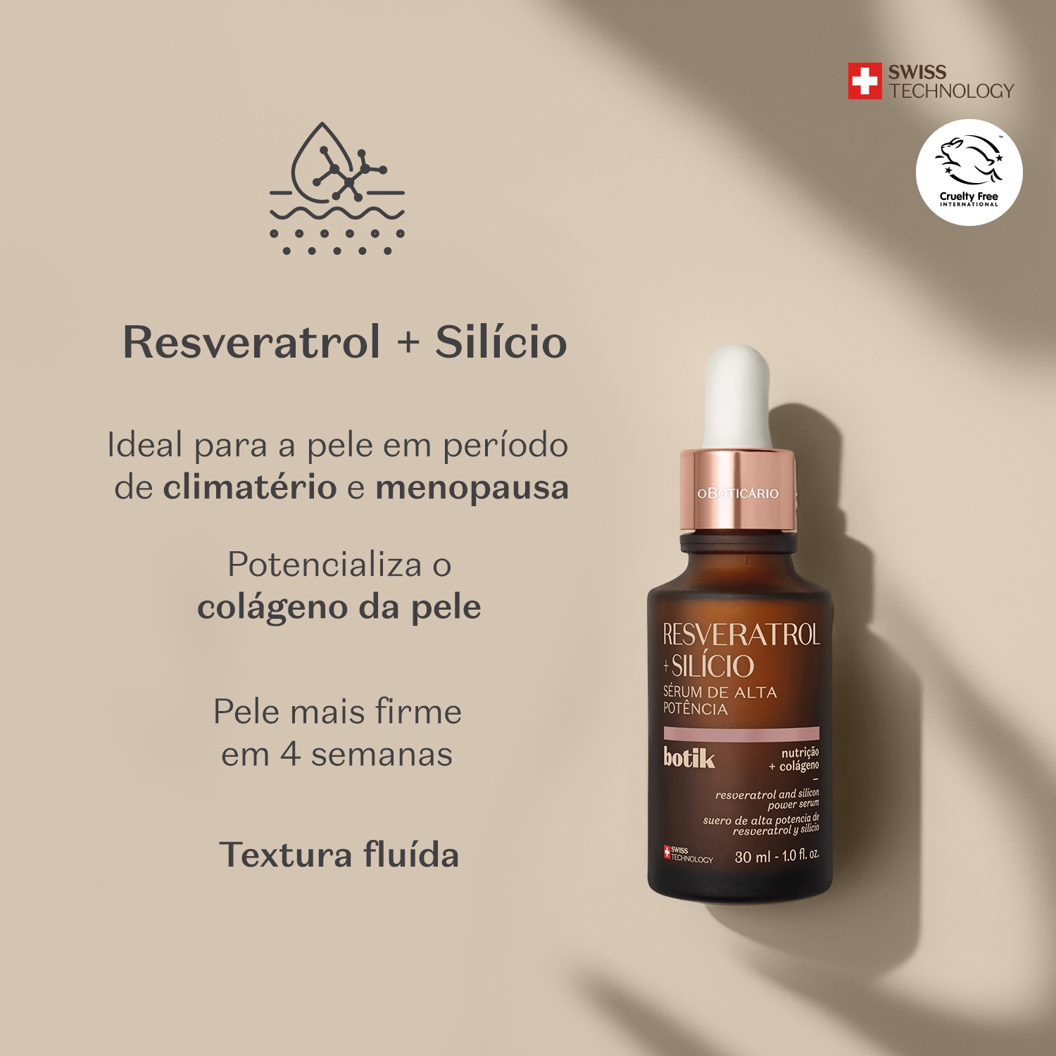 Sérum de Alta Potência Botik Resveratrol E Silício 30ml