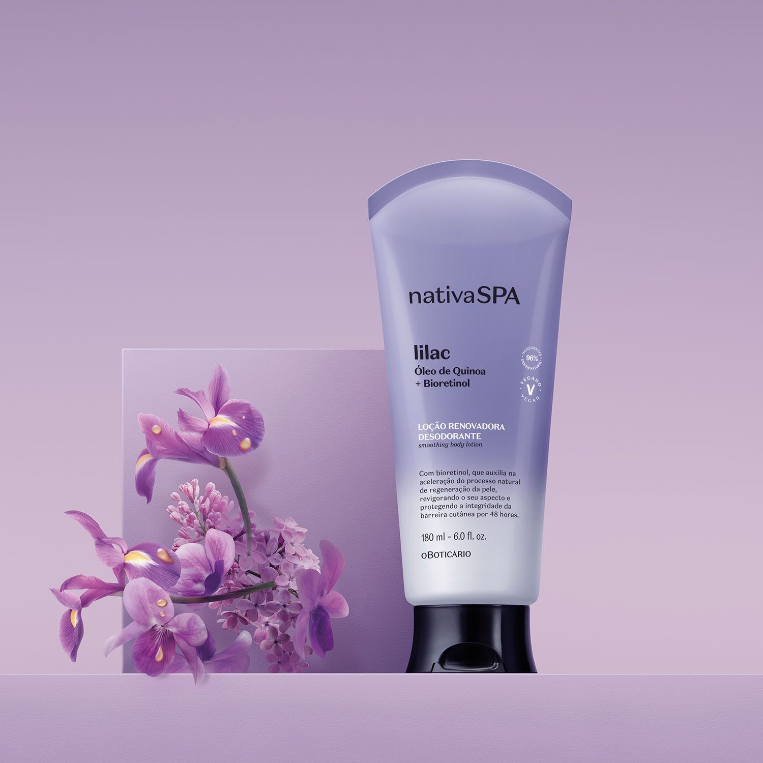 Loção Renovadora Desodorante Hidratante Corporal Nativa Spa Lilac 180ml