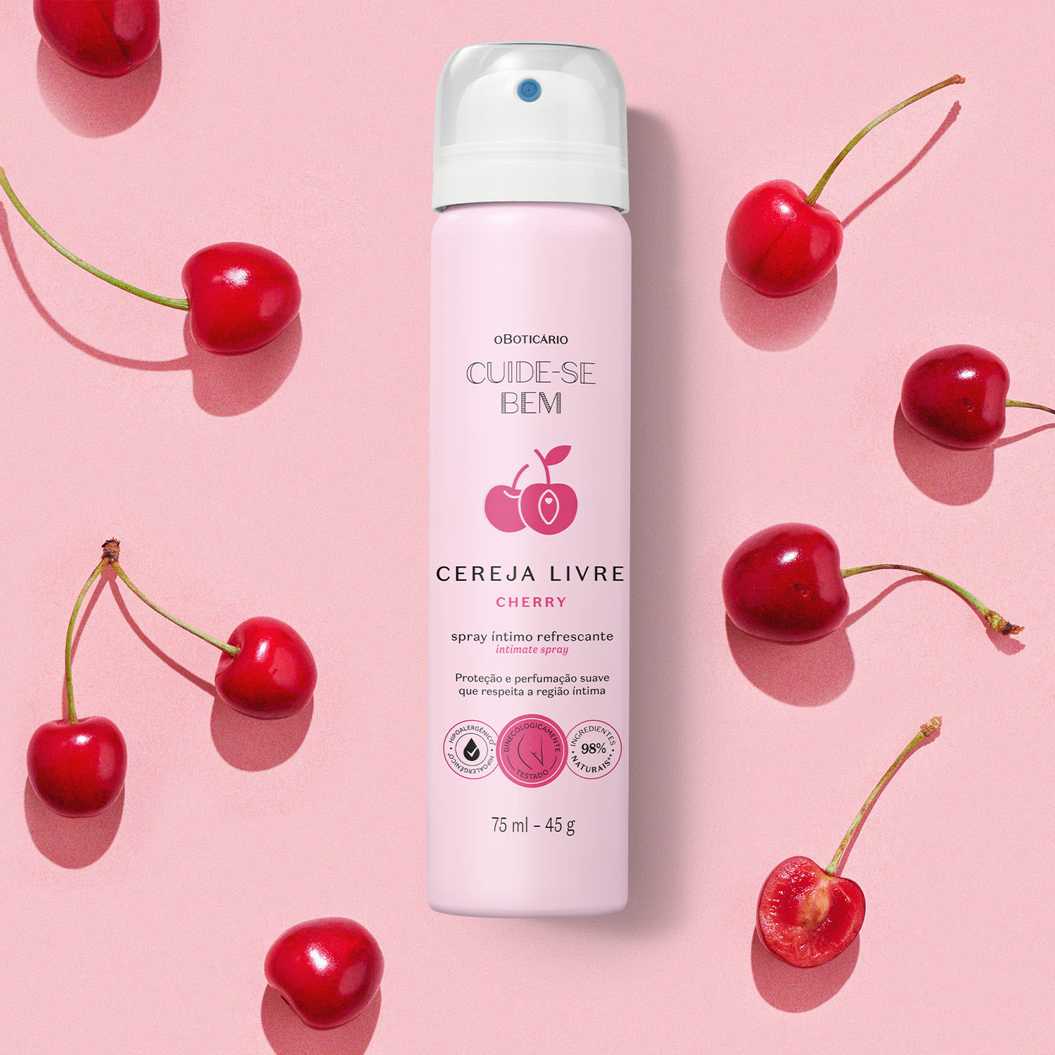 Spray Íntimo Refrescante Cuide-se Bem Cereja Livre Cherry 75ml