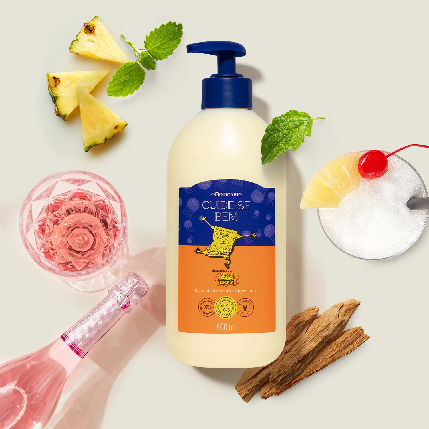 Loção Desodorante Hidratante Cuide-se Bem Bob Esponja 400ml