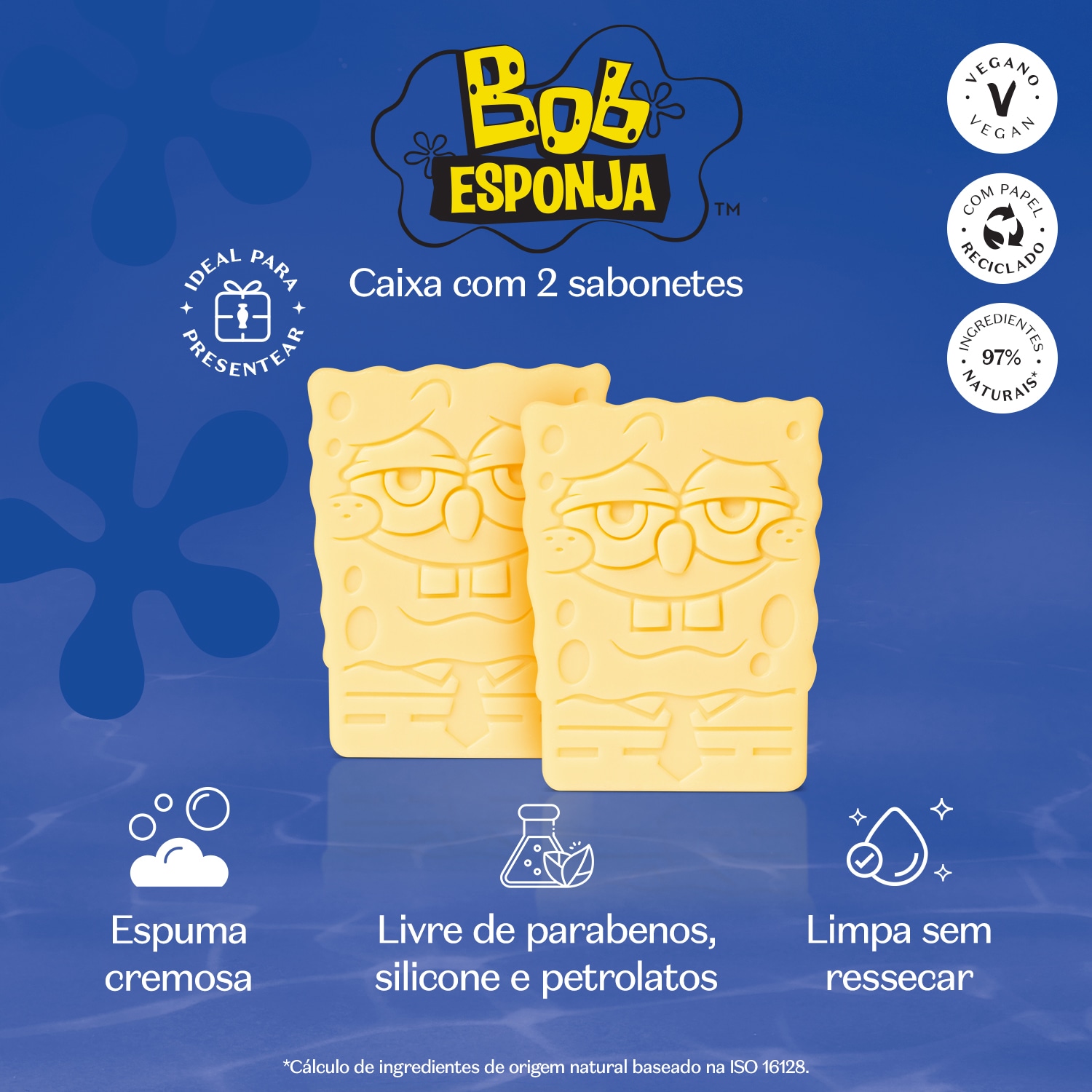 Sabonete em Barra Cuide-se Bem Bob Esponja 2x100g