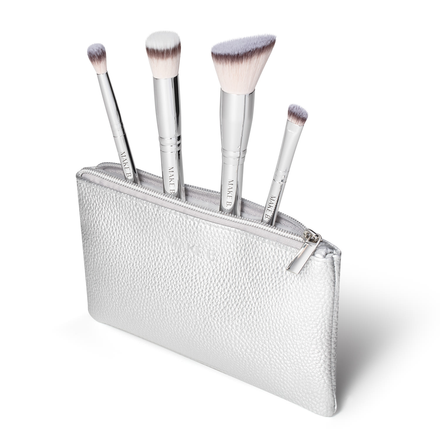 Kit Pincel de Maquiagem Silver Make B. Essentials (5 itens)