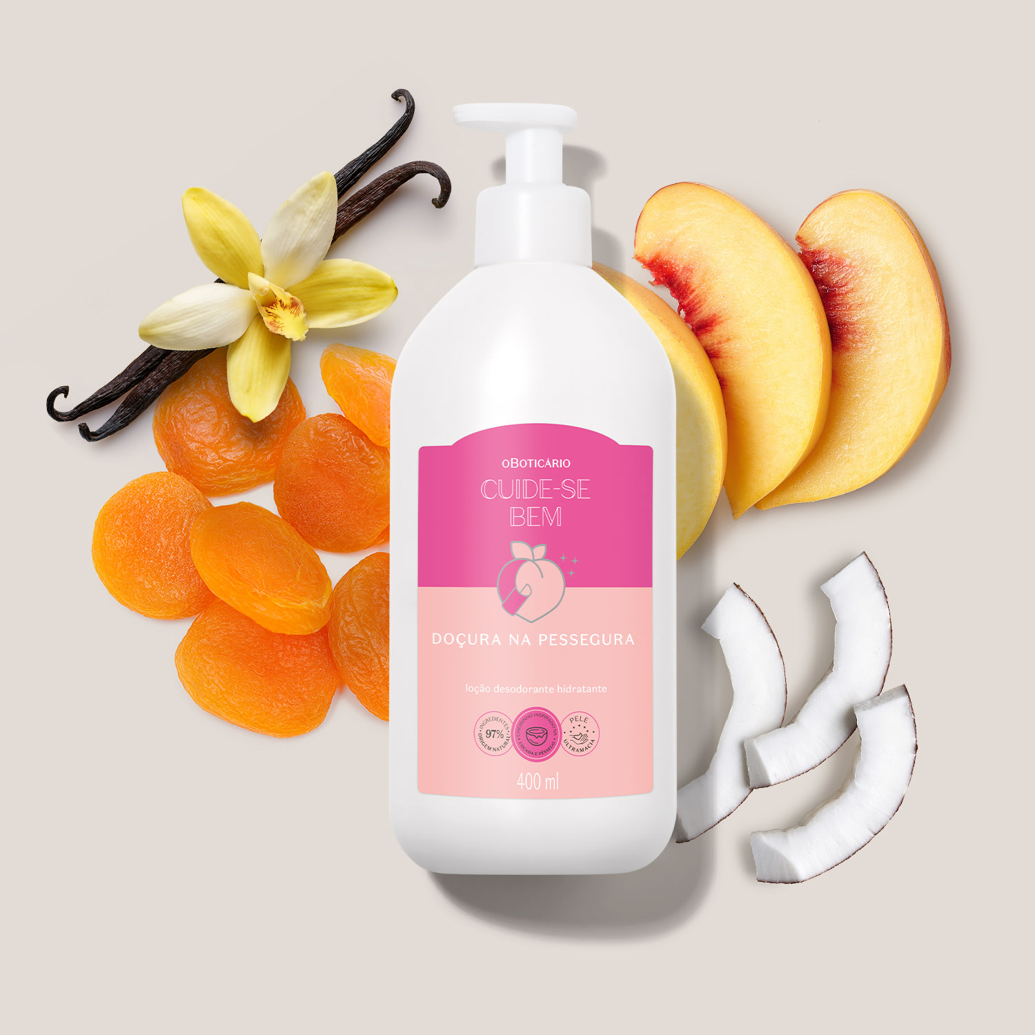 Loção Desodorante Hidratante Cuide-se Bem Doçura na Pessegura 400ml