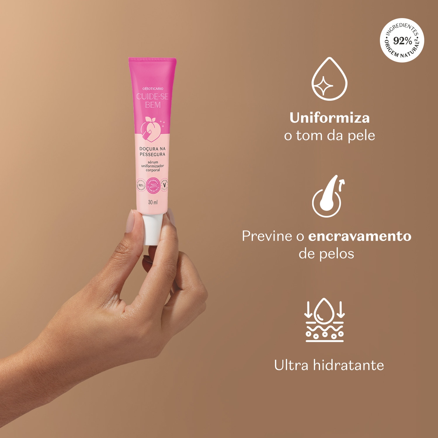 Sérum Uniformizador Corporal Cuide-se Bem Doçura na Pessegura 30ml