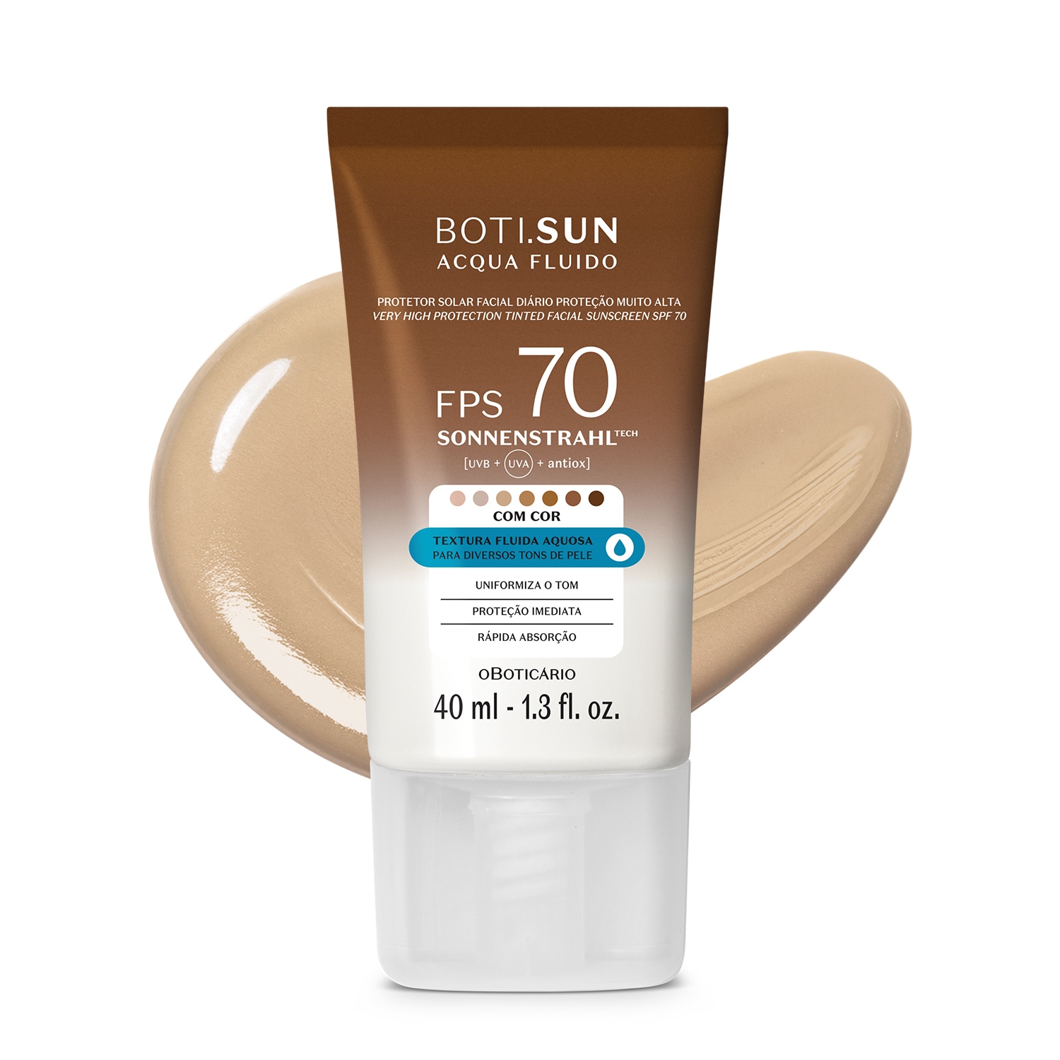 Protetor Solar Facial Com Cor FPS70 Boti.Sun 2.0 40ml Protetor Solar Facial Com Cor FPS70 Boti.Sun 2.0 40ml
