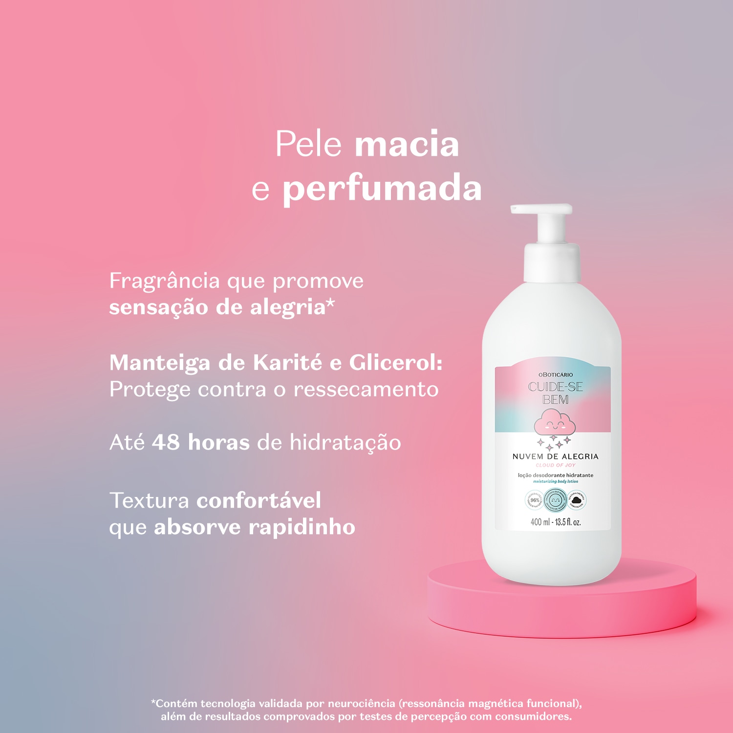 Loção Hidratante Desodorante Corporal Cuide-se Bem Nuvem de Alegria 400ml